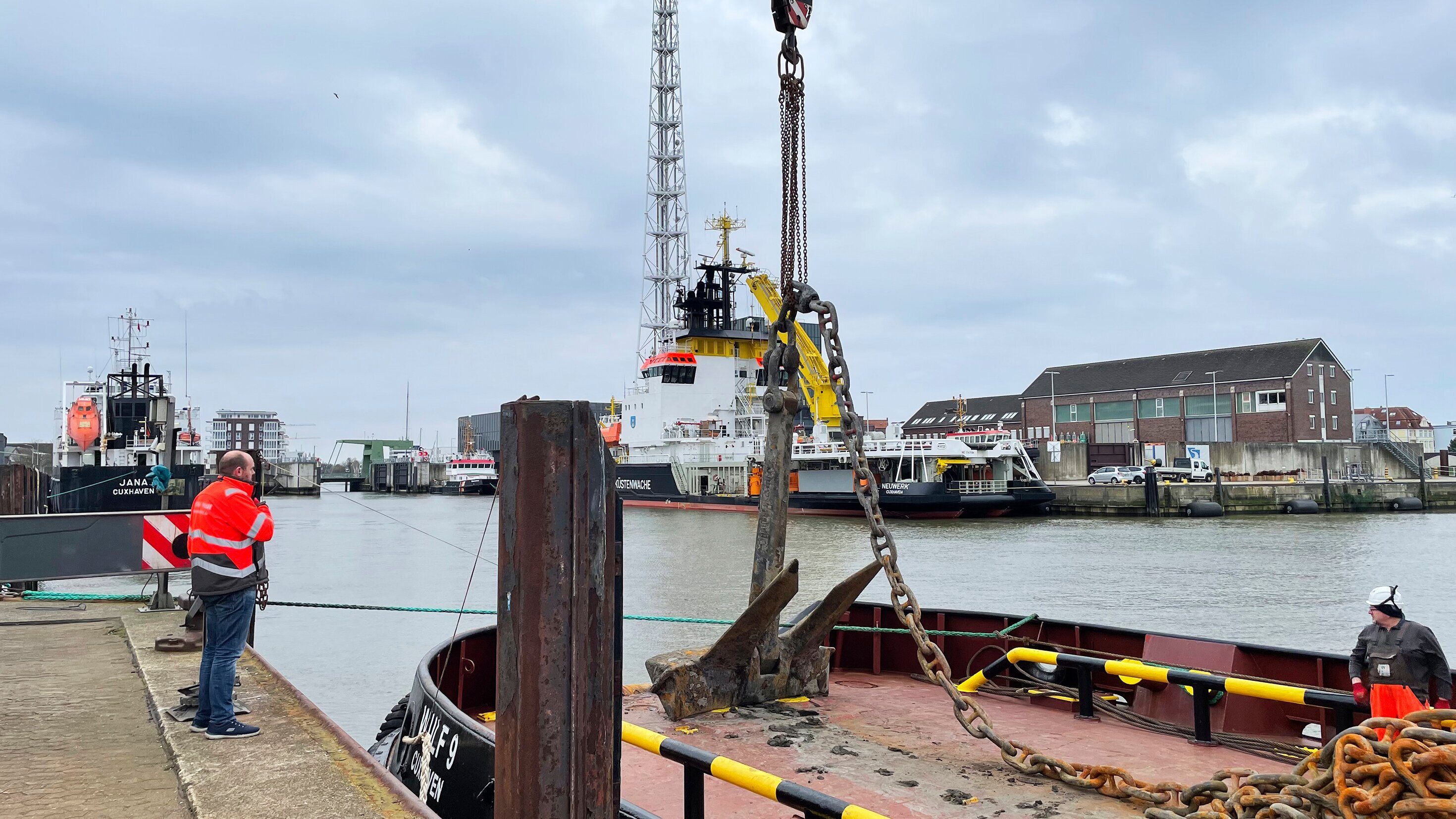 Ankerbergung in der Nordsee