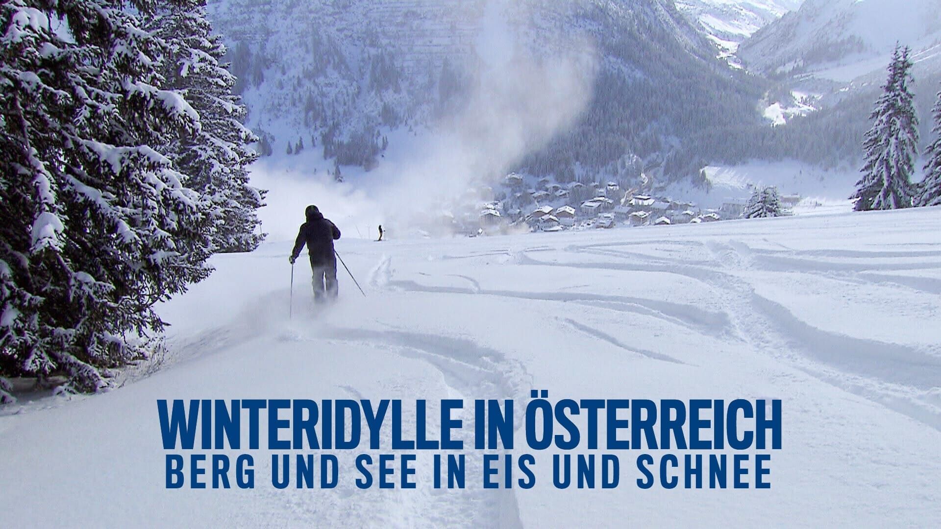 Berg und See in Eis und Schnee